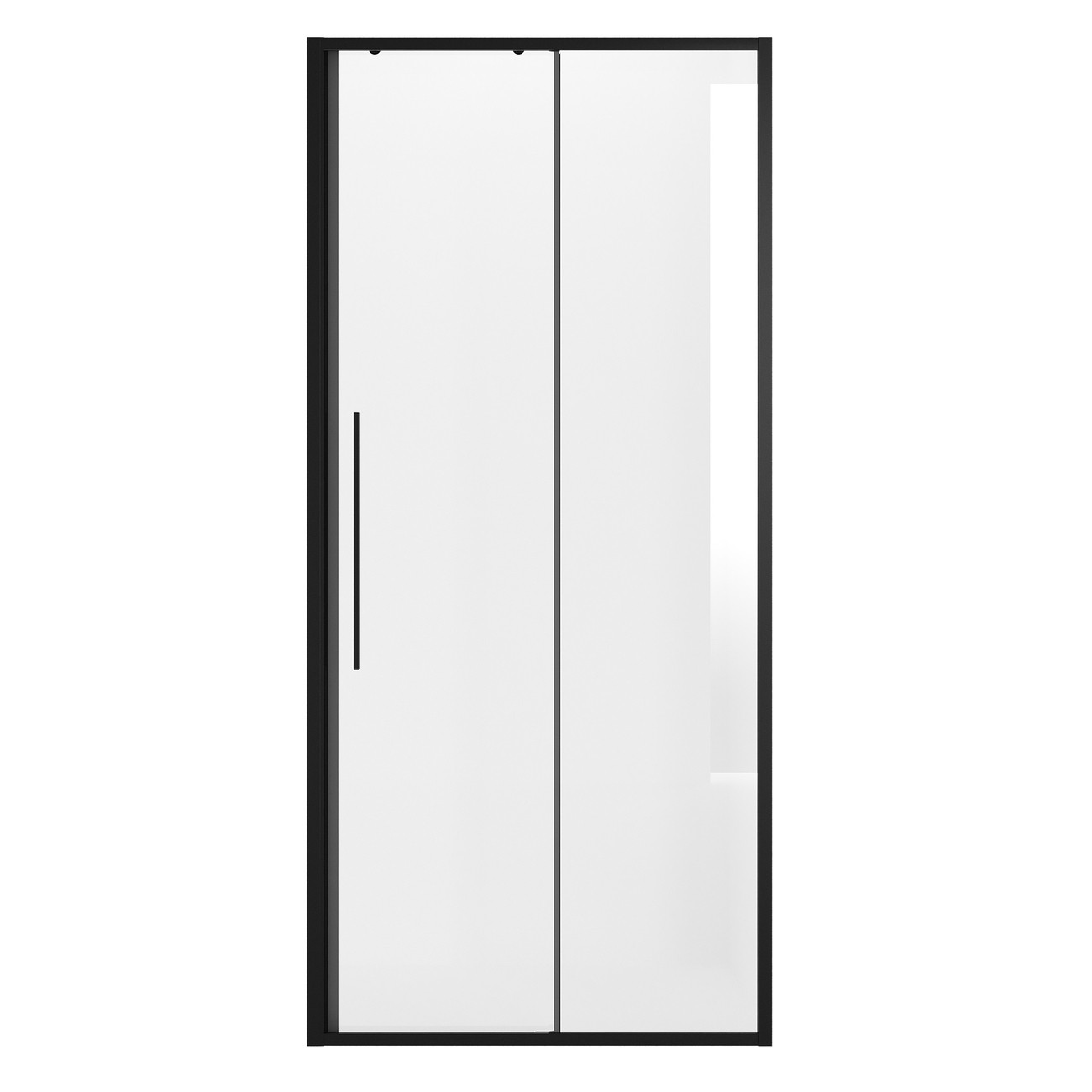 Дверь в нишу Niagara Nova NG-84-10AB (100х195) черный матовый,стекло прозрачное,дверь раздвижная,1 место 