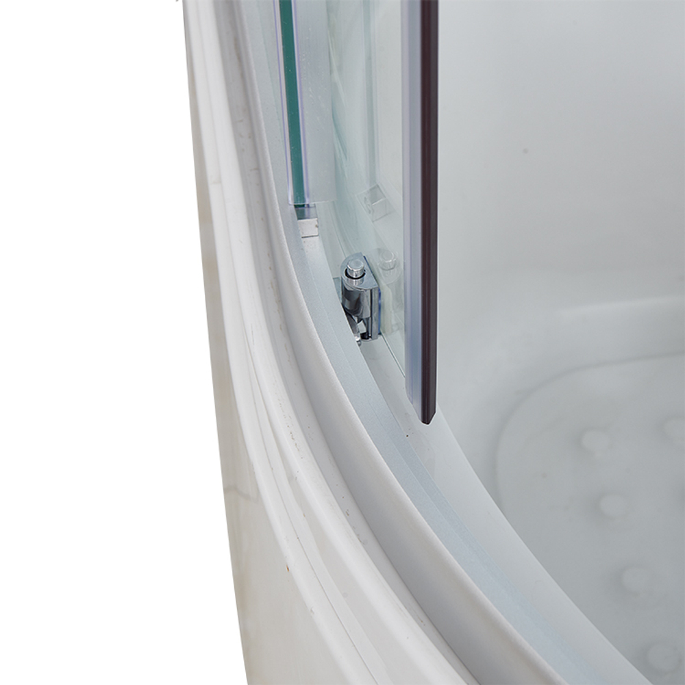 Душевая кабина Imwei XDM-09FW, 90 x 90 см, средний поддон, с крышей, стекла матовые, профиль белый 