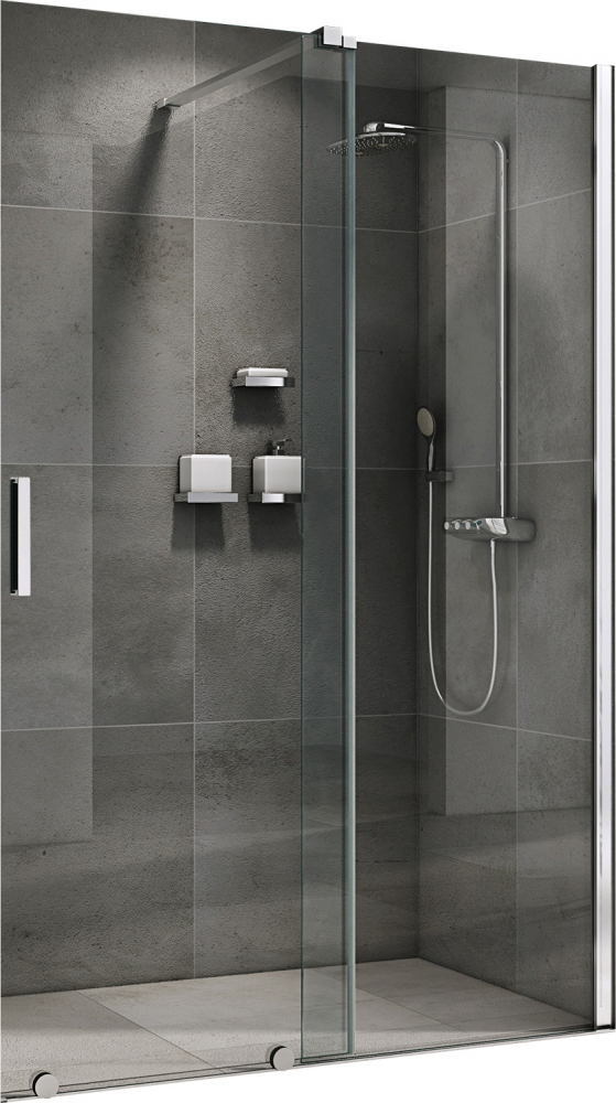 Душевая дверь Abber Komfort, 120 х 200 см, профиль хром, стекло прозрачное, AG90120 