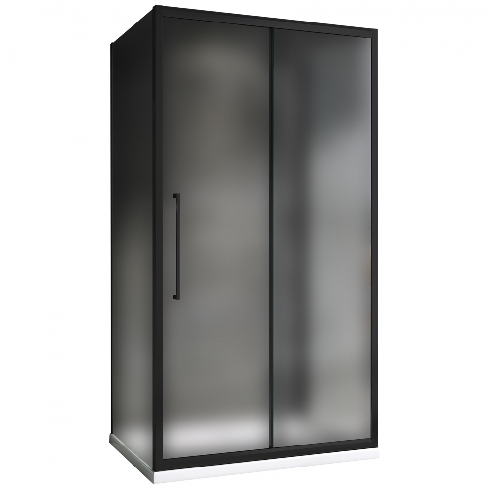 Душевой уголок Abber Schwarzer Diamant AG30160BMH-S100BM-S100BM, 160 х 100 см, стекло матовое, профиль черный 