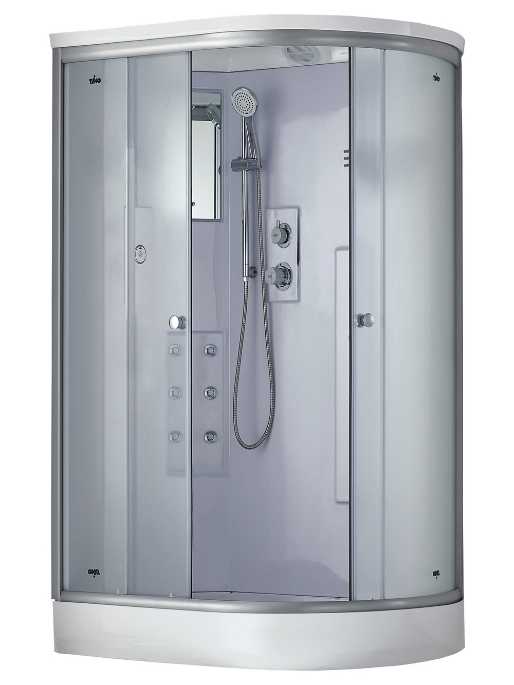 Душевая кабина Timo Standart T-5502L Г/М/T-5502R Г/М, 120 x 85 см, c крышей, с гидромассажем, средний поддон, стекла прозрачные, профиль хром, левый/правый 