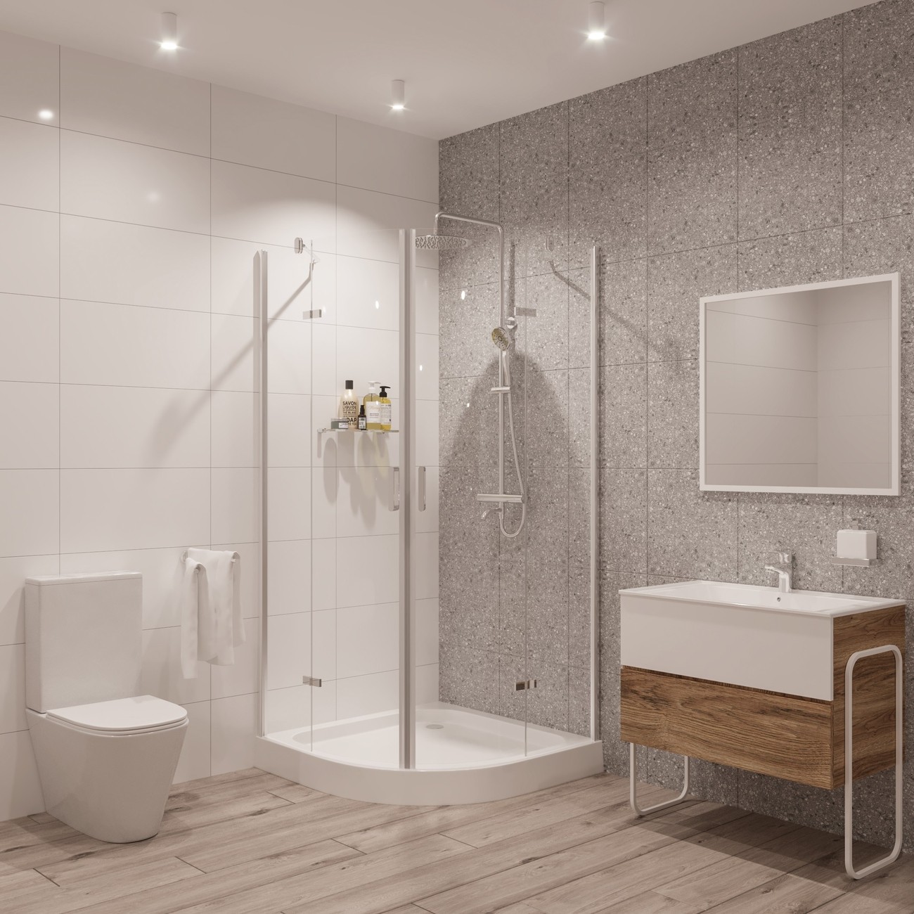 Душевое ограждение Niagara Nova NG-6616-08 (100х100х190) четверть круга,хром,двери распашные,стекло прозрачное,1 место 
