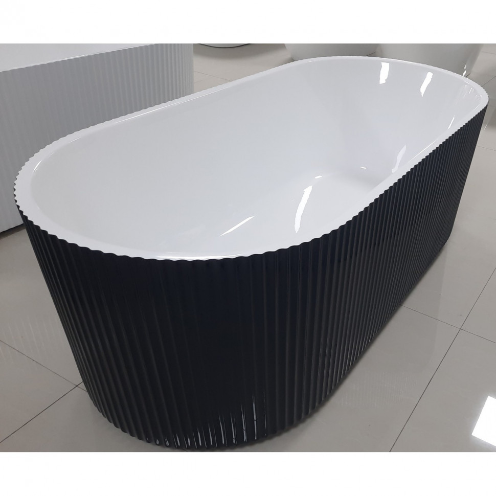 Ванна акриловая Frank F6103, 12514, 170 х 75 см, цвет белый/черный 
