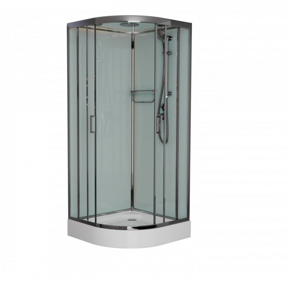 Душевая кабина Frank F409 Brilliant, 90 х 90 см, низкий поддон, стекла прозрачные, профиль хром, 155009 