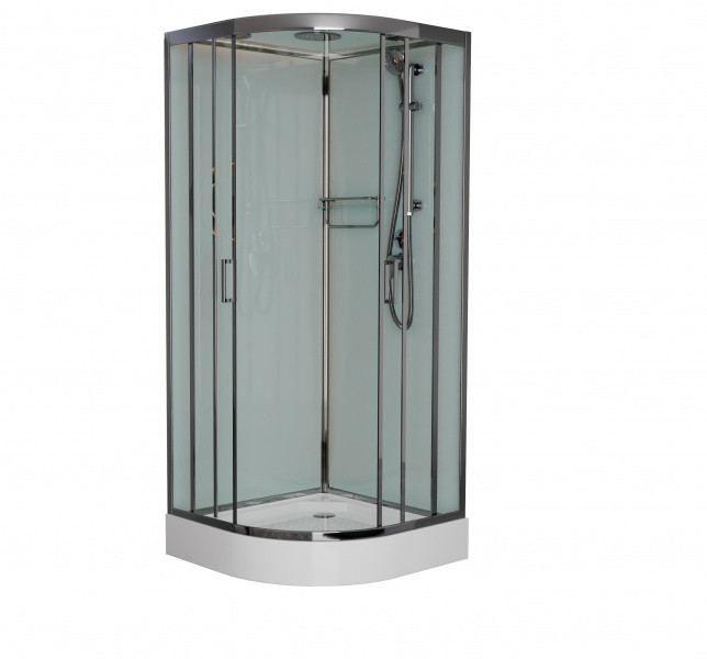 Душевая кабина Frank F410 М Brilliant, 110 х 110 см, низкий поддон, стекла матовые, профиль хром, 20082 