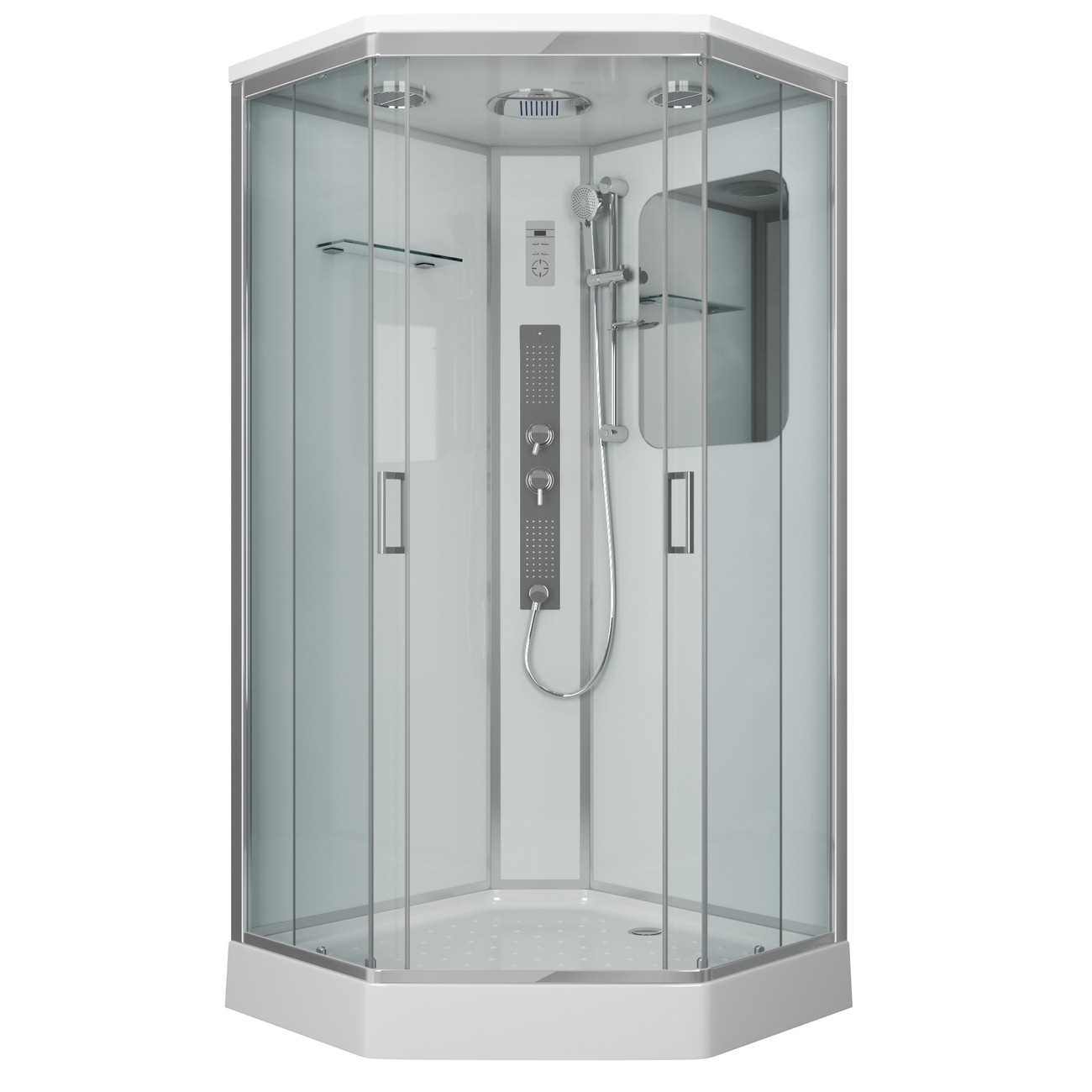 Душевая кабина Niagara Premium NG-6001-01GD (90х90х220) низкий поддон(16 см),стекло прозрачное,4 места 