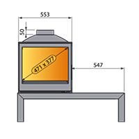 Печь LCI 5 GFR Table, стекло справа (Liseo Castiron) 