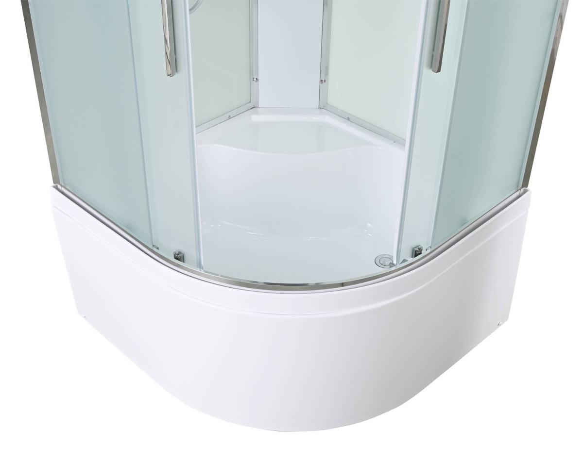 Душевая кабина AvaCan EM5080LED, 78156, 80 x 80 см, с LED подсветкой, с крышей, поддон высокий, стекло матовое, профиль хром 
