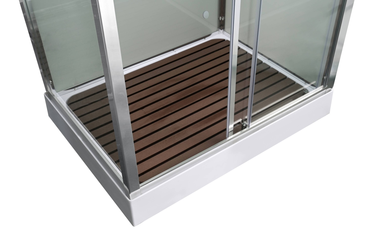 Душевая кабина AvaCan Z2912, 78269, 120 x 90 см, с крышей, поддон низкий, стекло прозрачное, задние стенки белый матовые, профиль хром 