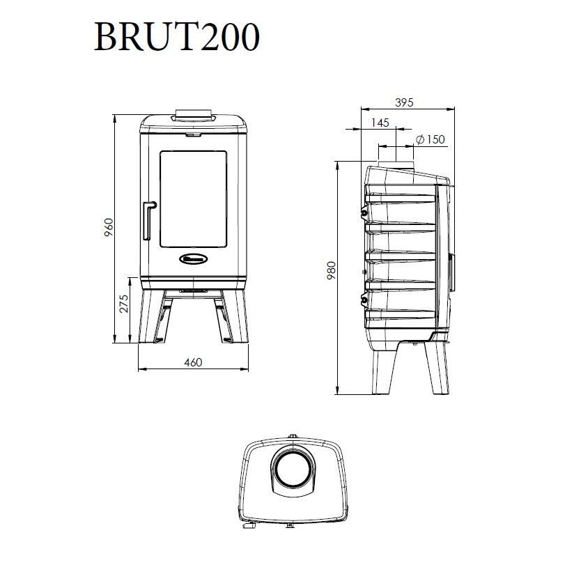 Печь Dovre Brut 200 белая дверца 