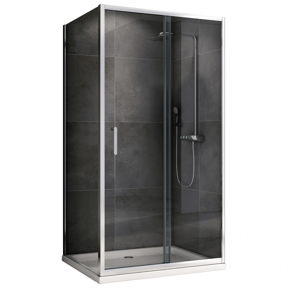 Душевой уголок Abber Schwarzer Diamant AG301205-S605, 120 х 60 см, стекло прозрачное, профиль хром 