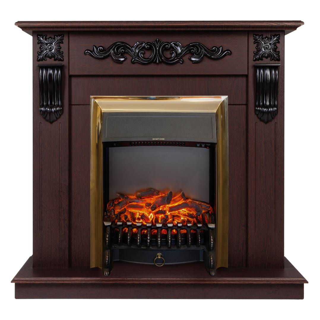 Камин RealFlame Dominica DN с очагом Fobos Lux Brass 