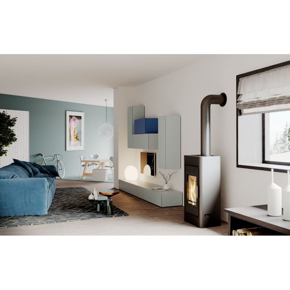 Печь камин DEFRO HOME SOLUM 9кВт серая сталь 