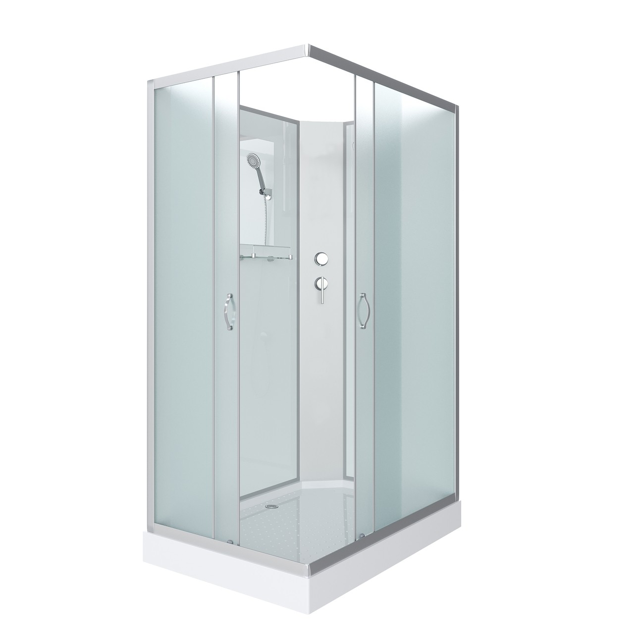 Душевая кабина Niagara Classic NG-43295-14QBK (120х90х200)низкий поддон(13см),стекло матовое,3 места 