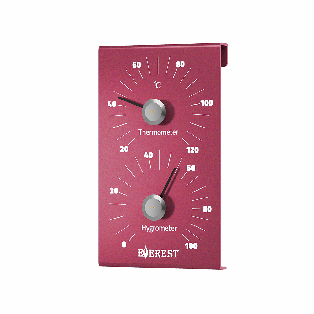 Термогигрометр EVEREST, алюминий RED (TG-26) 