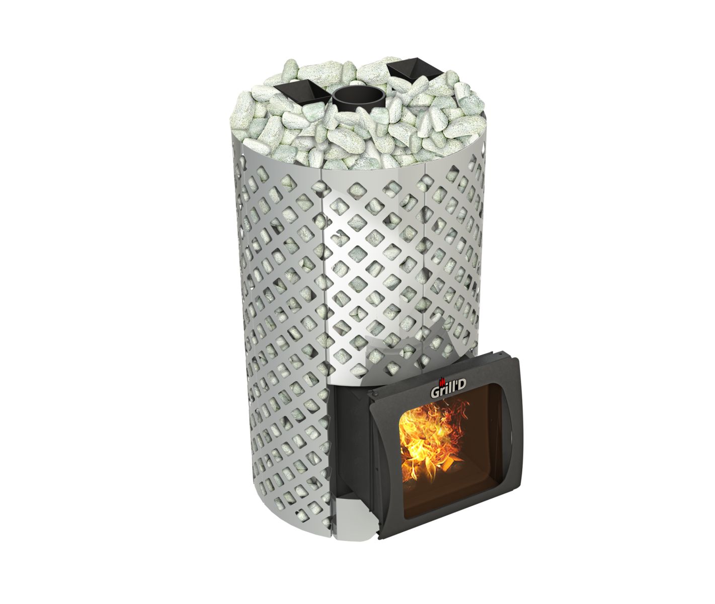 Дровяная печь для бани Grill’D Violet World Steel Romb Short Window Max Pro 