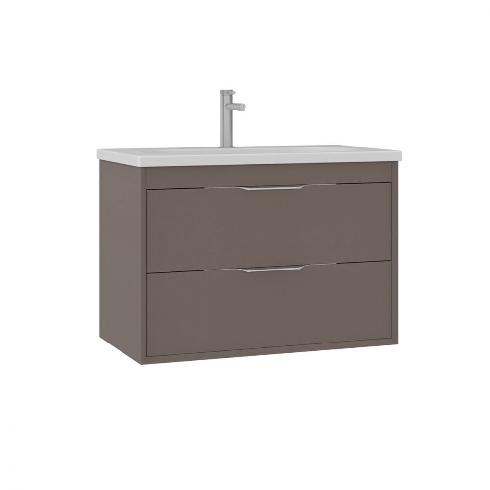 Тумба с раковиной Orka Clay 5004383, 80 см, подвесная, цвет soil 