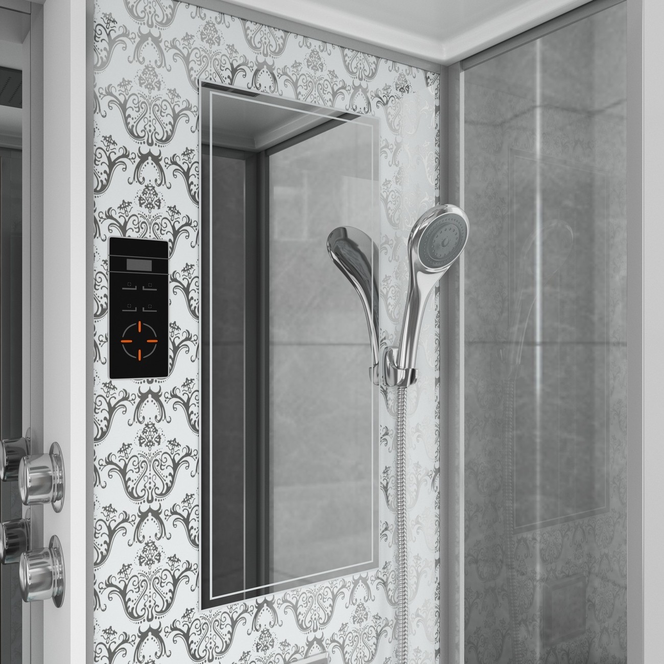Душевая кабина Niagara Luxe NG-7713WR (82x120х215) низкий поддон(15см),дверь раздвижная,стенки серебро,5 мест 