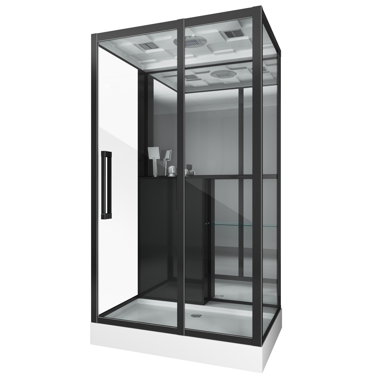 Душевая кабина Grossman 120 x 80 см, прямоугольная, черный, правая, GR267 