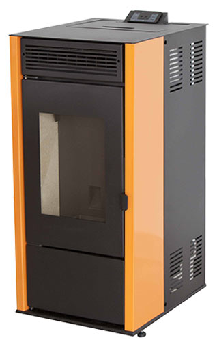 Пеллетная печь-камин Tim Sistem Rittium 7 metal (10KW) оранжевая 