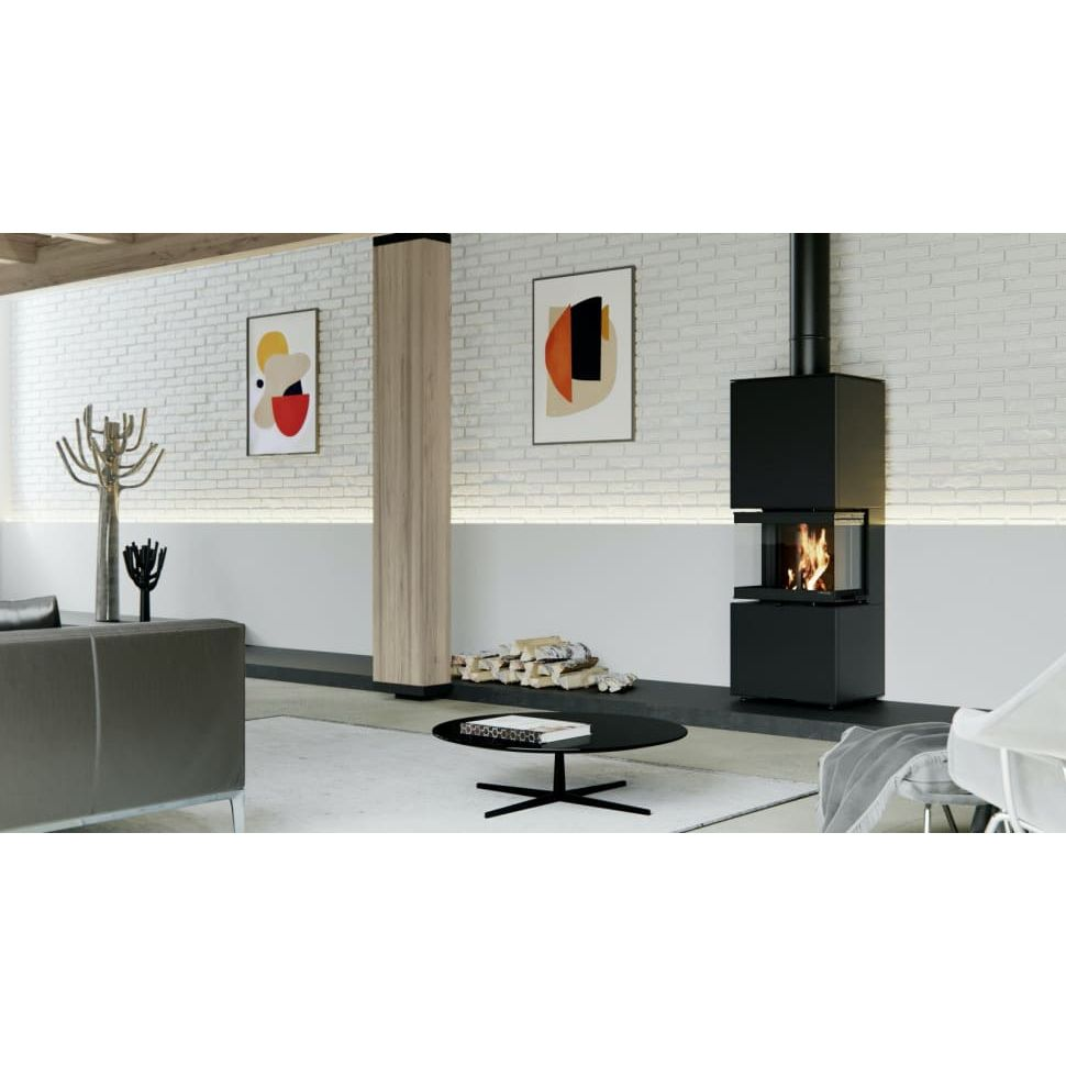 Печь камин DEFRO HOME INTRA XSM C VER COMPACT 1, 8 кВт красная сталь 