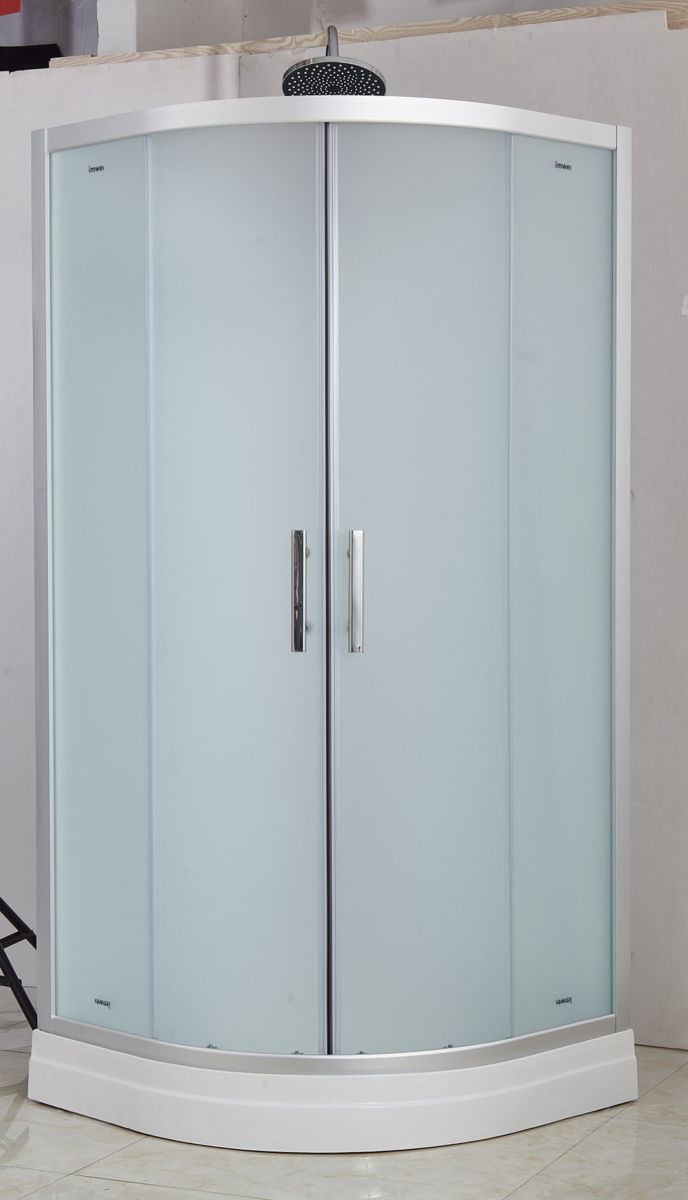 Душевая кабина Imwei XM-09CW, 90 x 90 см, средний поддон, стекла матовые, профиль серебристый 