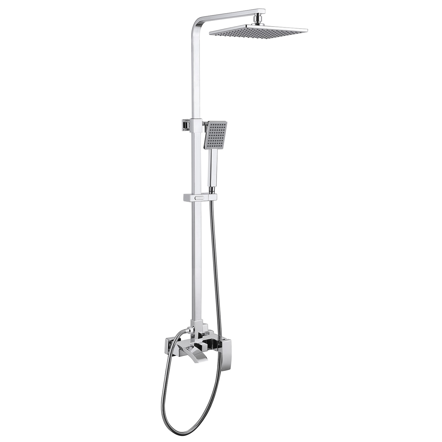 Душевая система Abber Wasserfall AF8616, излив, верхний душ, душевая лейка, хром 