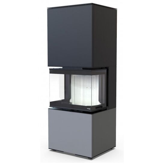 Печь камин DEFRO HOME INTRA XSM C VER COMPACT 1, 8 кВт серая сталь 