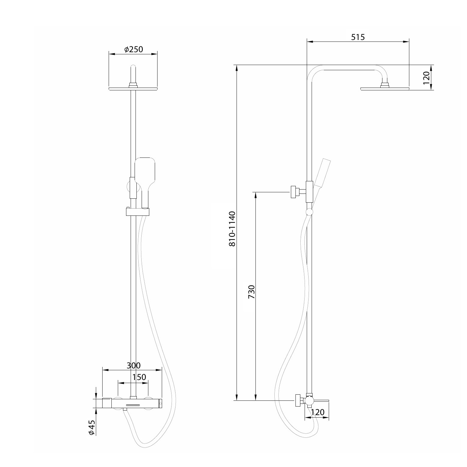 Душевая система Abber Emotion AF8816, цвет хром 