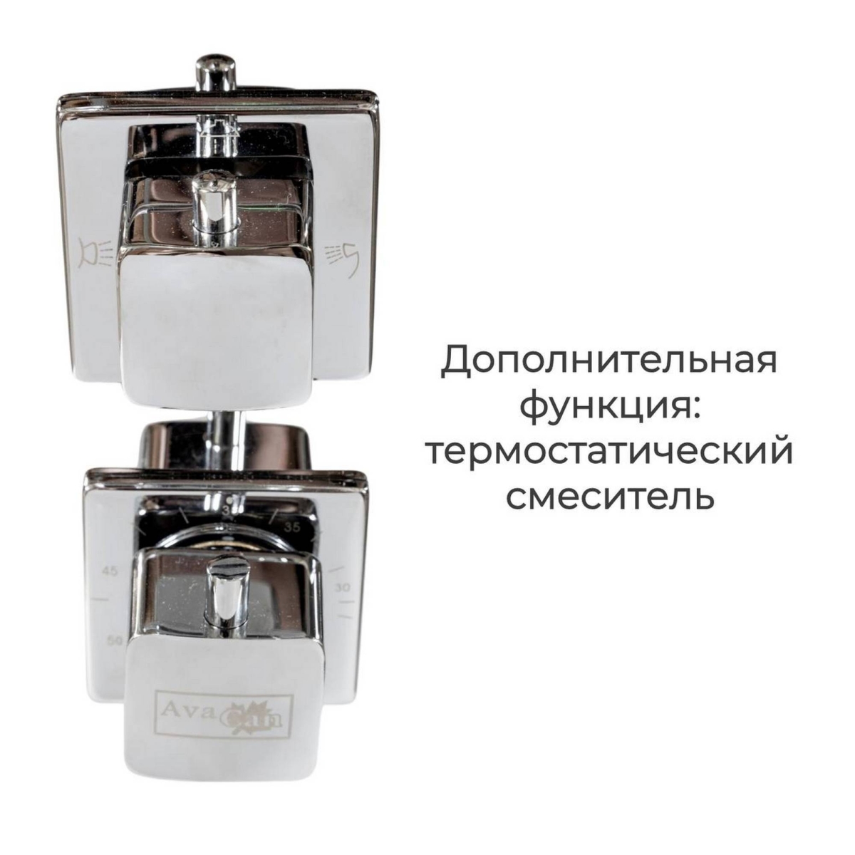 Душевая кабина AvaCan C2010N 78299, 100 x 100 см, без крыши, поддон низкий, стекло матовое, профиль хром 
