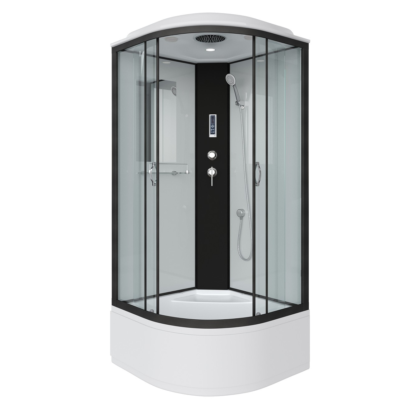 Душевая кабина Niagara Classic NG-6707-14P (80х80х215) высокий поддон(40см),черный,стекло прозрачное,4 места 