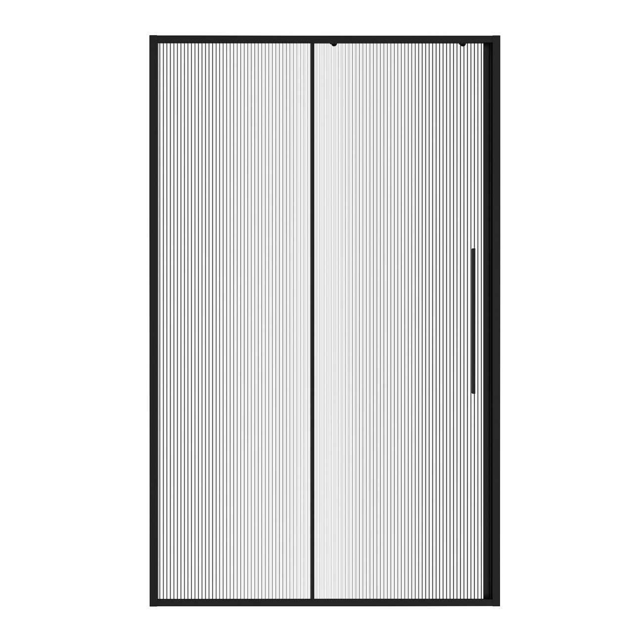 Дверь в нишу Niagara Nova NG-84-L12FHB (120х195) раздвижная(левая),черный матовый,стекло рифленое,1 место 