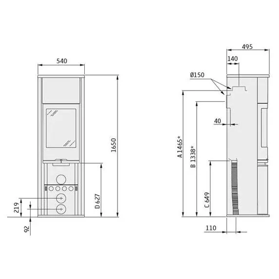Печь камин Contura 690G:2 Style 
