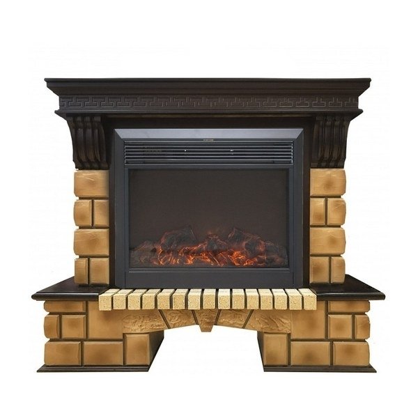 Электрокамин Stone Brick 26 с очагом Moonblaze Lux Bl/Br 