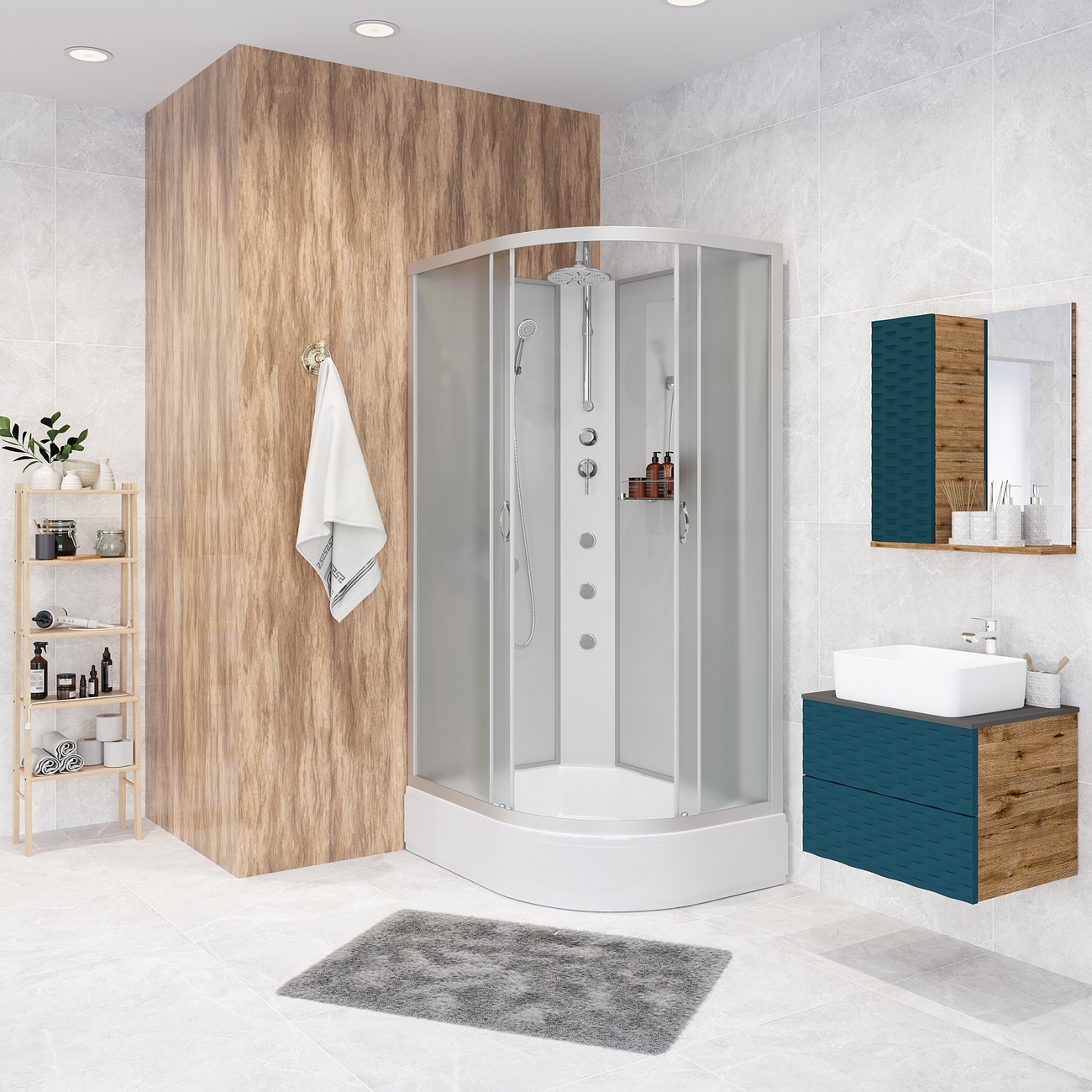 Душевая кабина Niagara Classic NG-33194-14LBKTG (110х90х210) средний поддон(26см),стекло матовое,4 места 