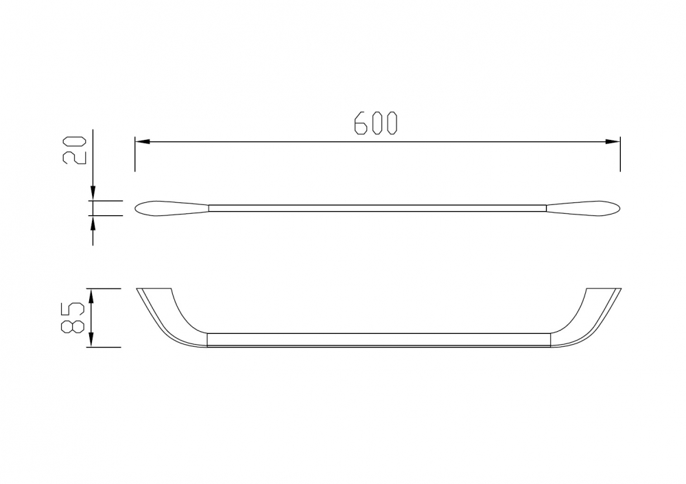 Полотенцедержатель Abber Nord AA1552B, 60 см, цвет черный матовый 
