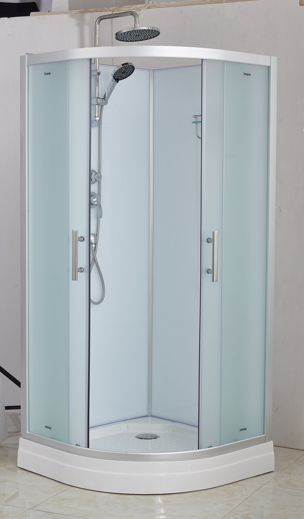 Душевая кабина Imwei XN-09FS, 90 x 90 см, средний поддон, стекла матовые, профиль серебристый 