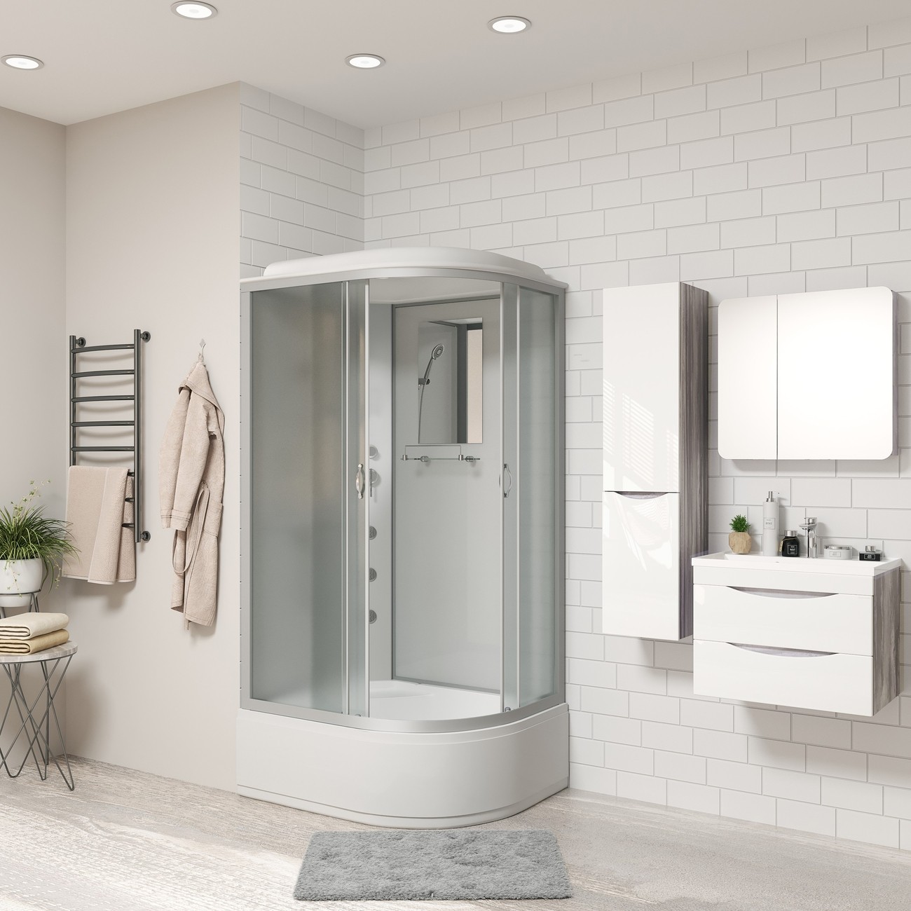 Душевая кабина Niagara Classic NG-2310-14LG (120х80х215) высокий поддон(40см),стекло матовое,4 места 