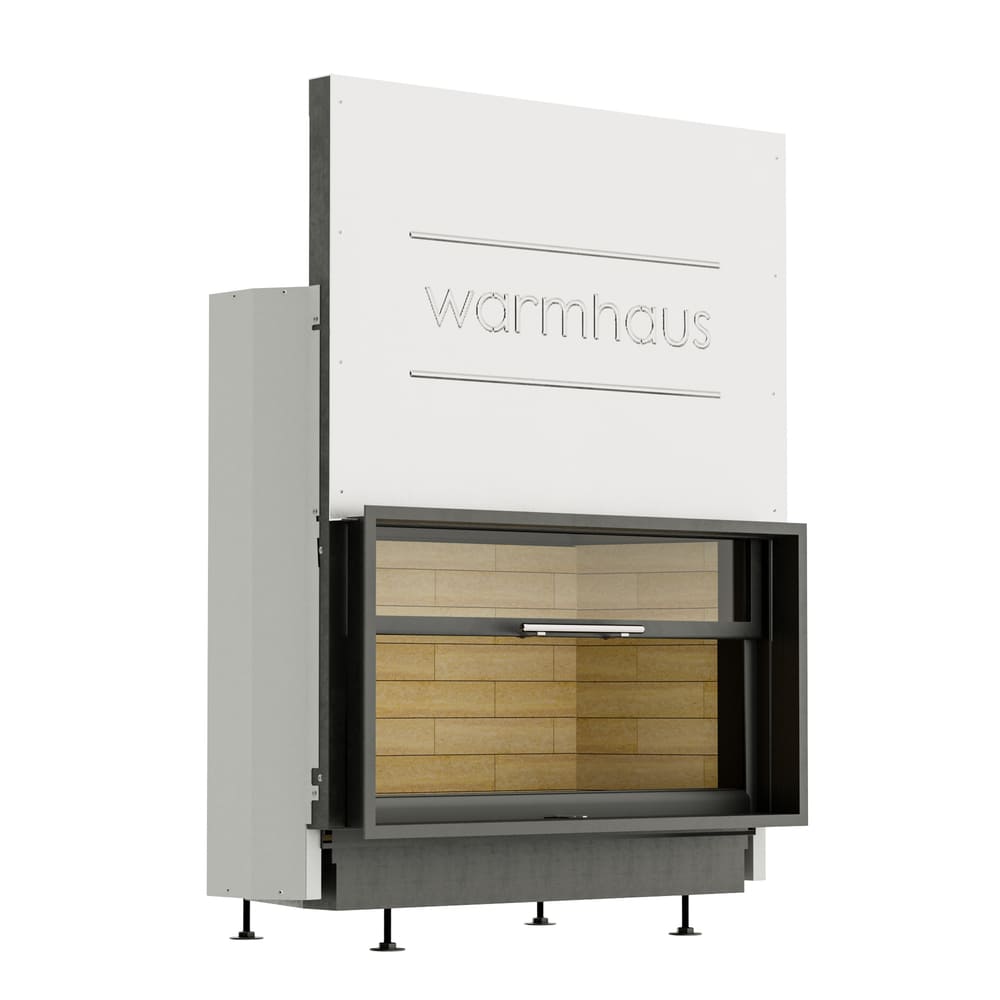 Каминная топка FLAT 100/57h (Warmhaus) с прямым стеклом, футеровка шамот 