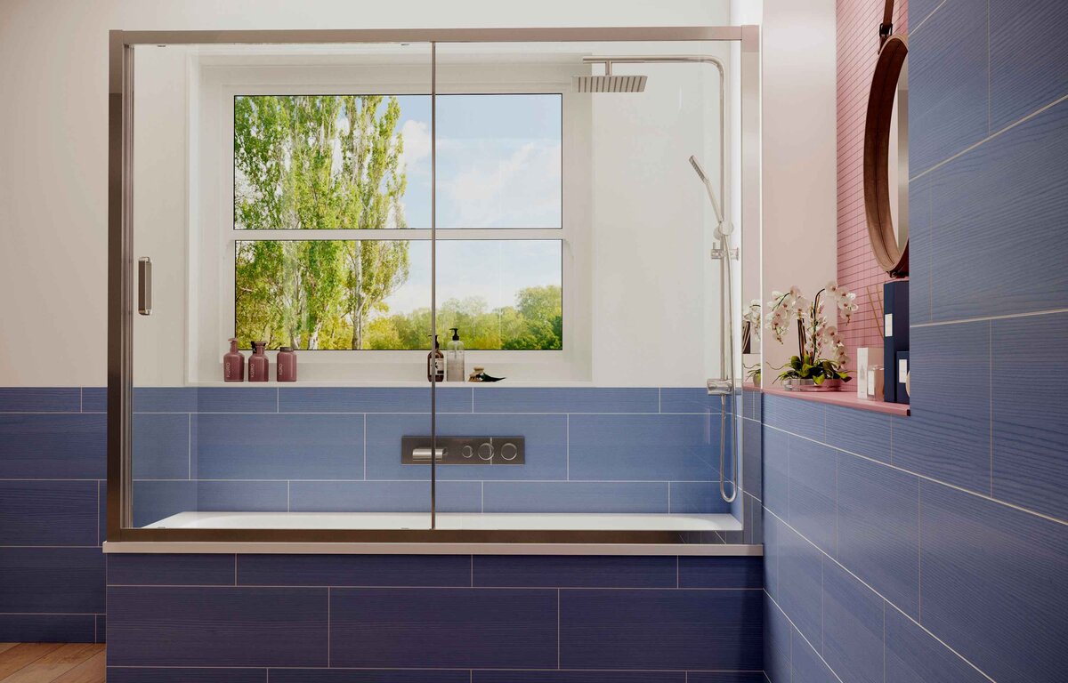 Шторка для ванны Ambassador Bath Screens 16041105 (170х140) хром,стекло прозрачное,раздвижная,1 место 