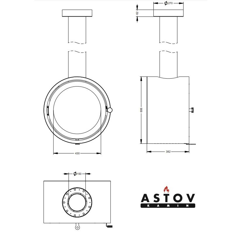 Печь камин Астов D 600 