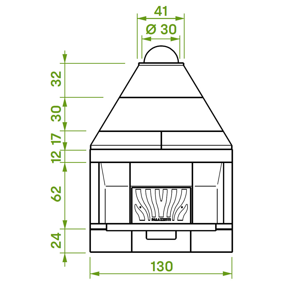Каминная топка PATIO 116 R (Palazzetti) 