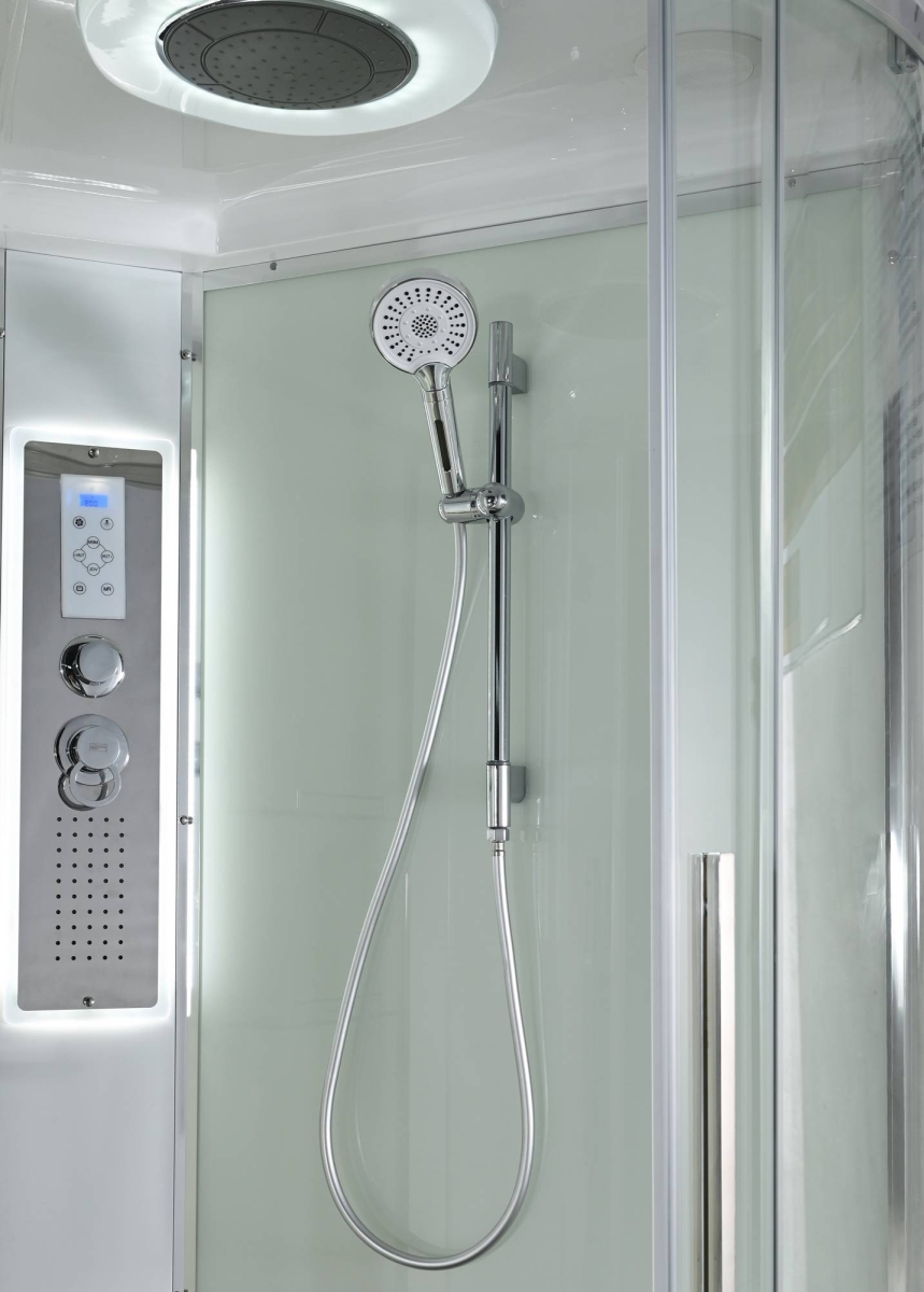 Душевая кабина AvaCan EM3912LLEDT/EM3912RLEDT 78153/78147, 120 x 90 см, с LED подсветкой, с крышей, поддон средний, левая/правая, стекло прозрачное, профиль хром 