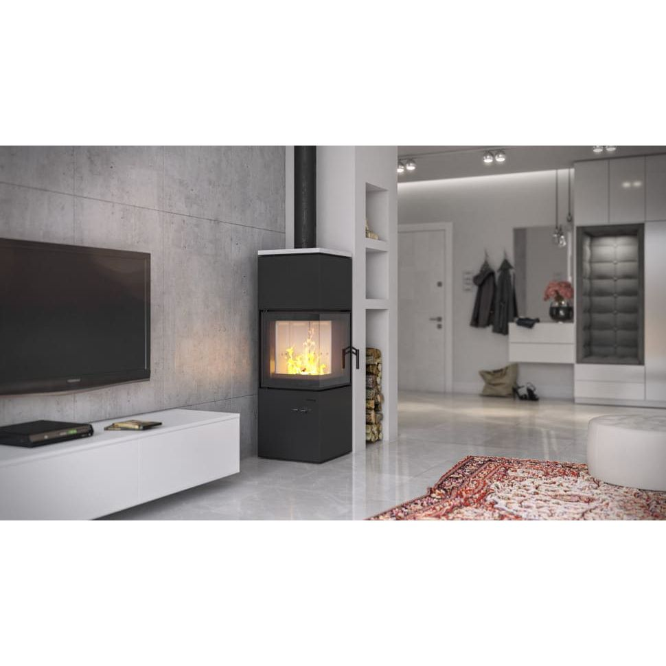 Печь камин DEFRO HOME QUADROOM 9,6 кВт коричневая сталь 