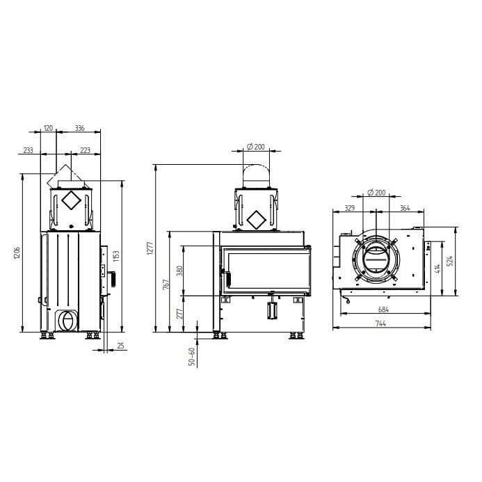 Каминная топка Hoxter ECKA 70/40/38 L/R 