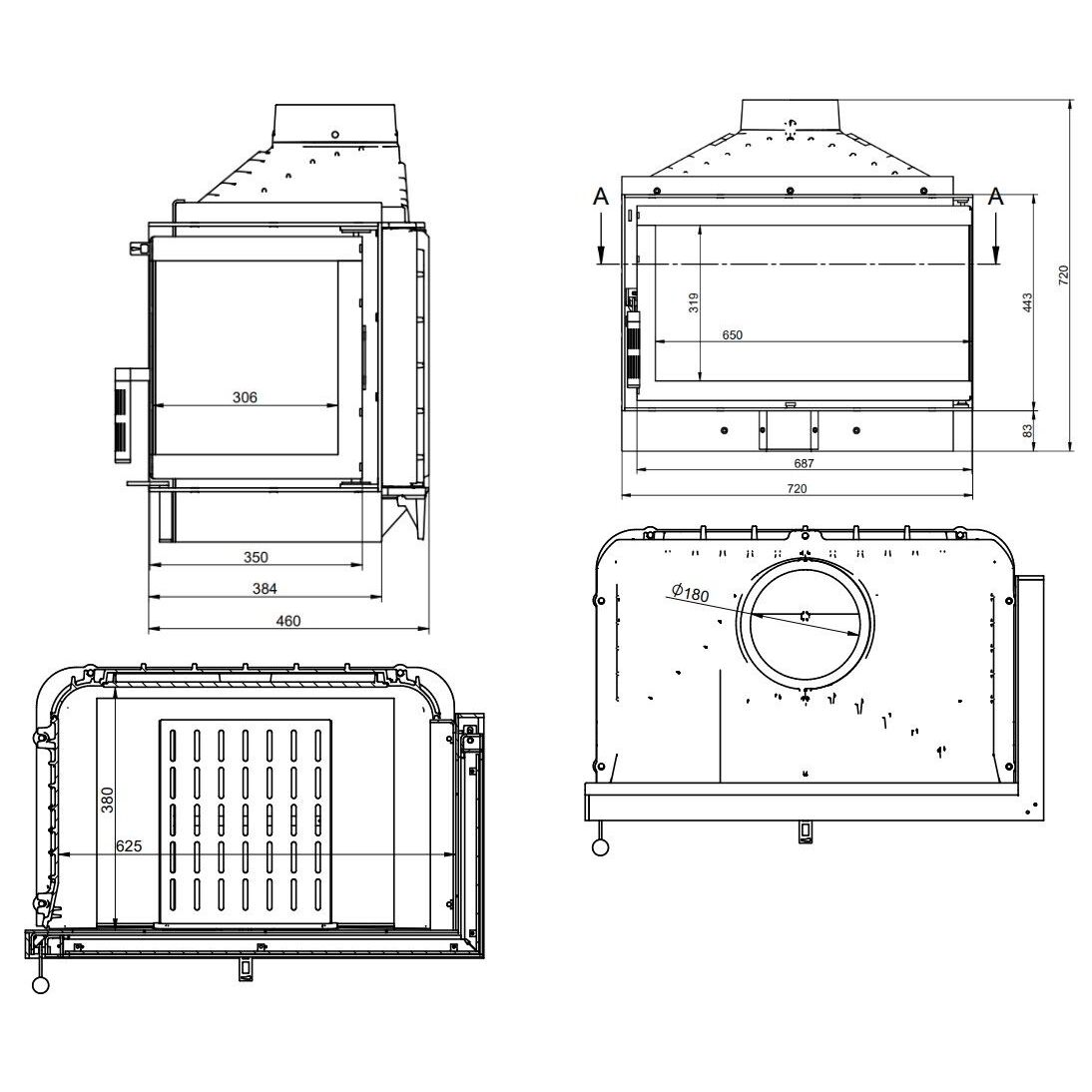 Каминная топка KFD ECO Max 7 R standard D 