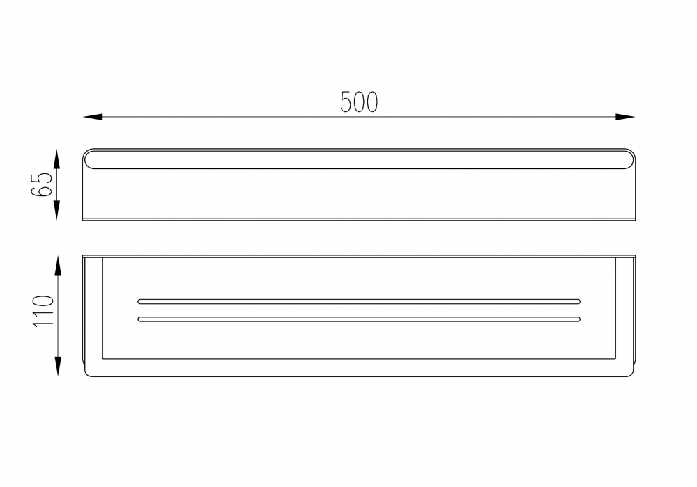 Полка Abber Osten 316 AA1863BG, 50 см, золото брашированное 