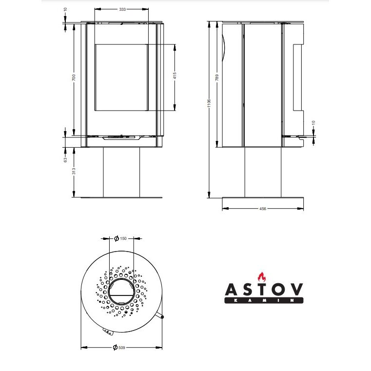 Печь камин Астов R1.0 N K 