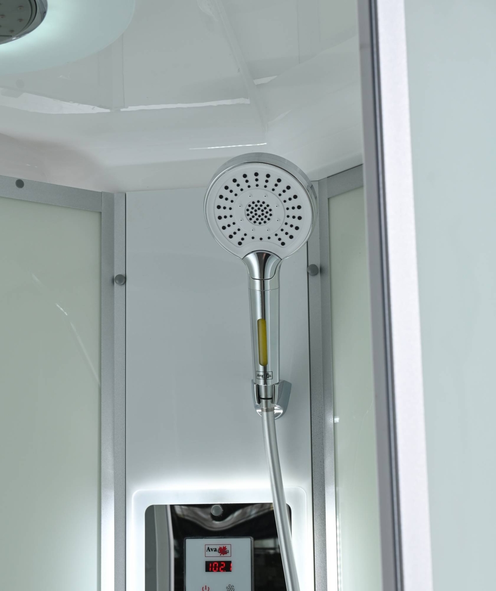 Душевая кабина AvaCan C3012LLED/C3012RLED 78321/78318, 120 x 80 см, LED подсветка, с крышей, поддон средний, левая/правая, стекло матовое, профиль хром 