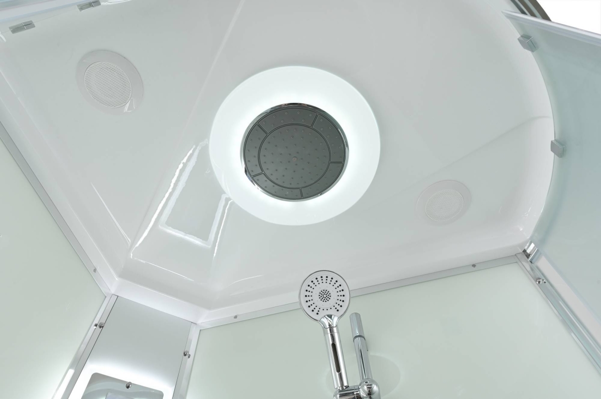 Душевая кабина AvaCan EM5812LLED/EM5812RLED 78198/78192, 120 x 80 см, с LED подсветкой, с крышей, поддон высокий, левая/правая, стекло матовое, профиль хром 